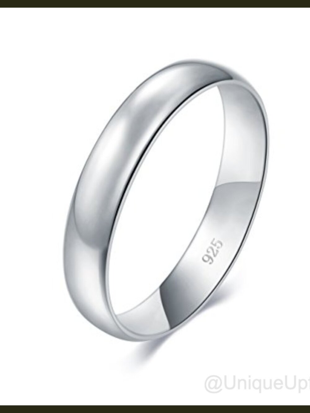 4mm Sterling Silver Wedding Band Ring Comfort Fit Band